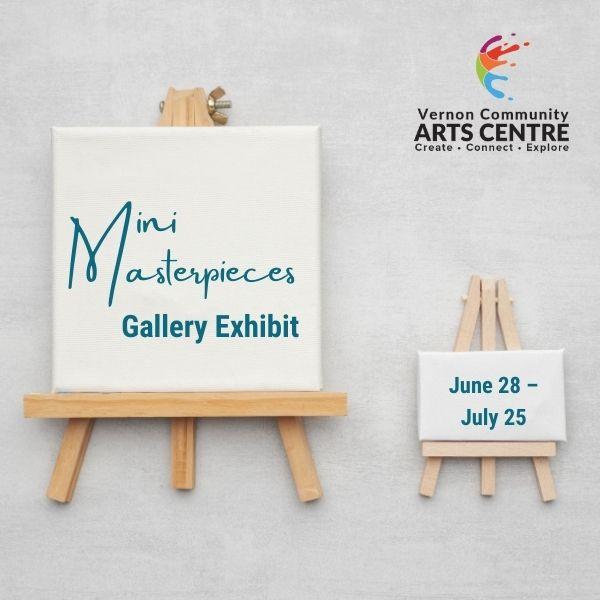 Mini Masterpieces Gallery Exhibit displayed on 2 small canvases